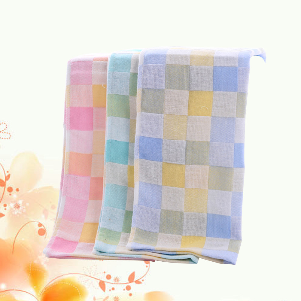 Home Textiles Towel Set - 3Pcs Cotton Face Towels Double Layer