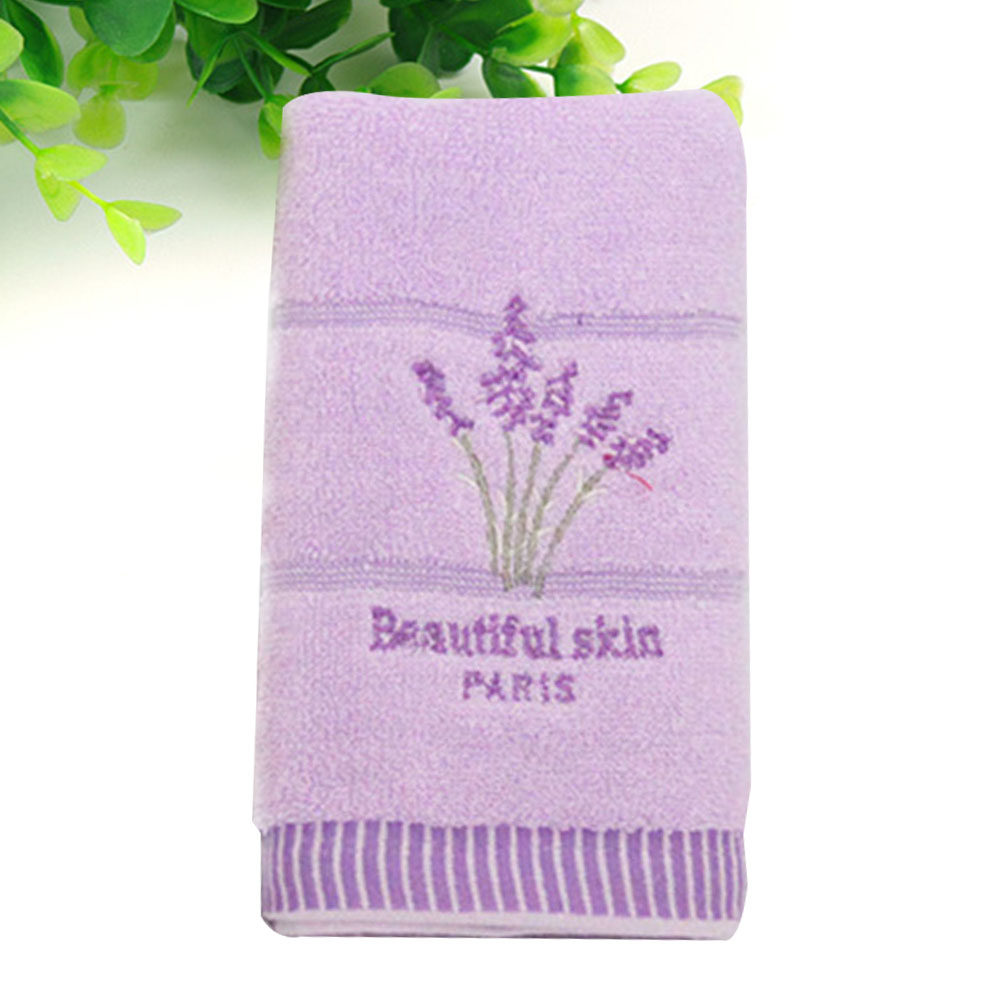 Home Textiles In Pakistan - Lavender Embroidery Cotton Bath Towel Ultra