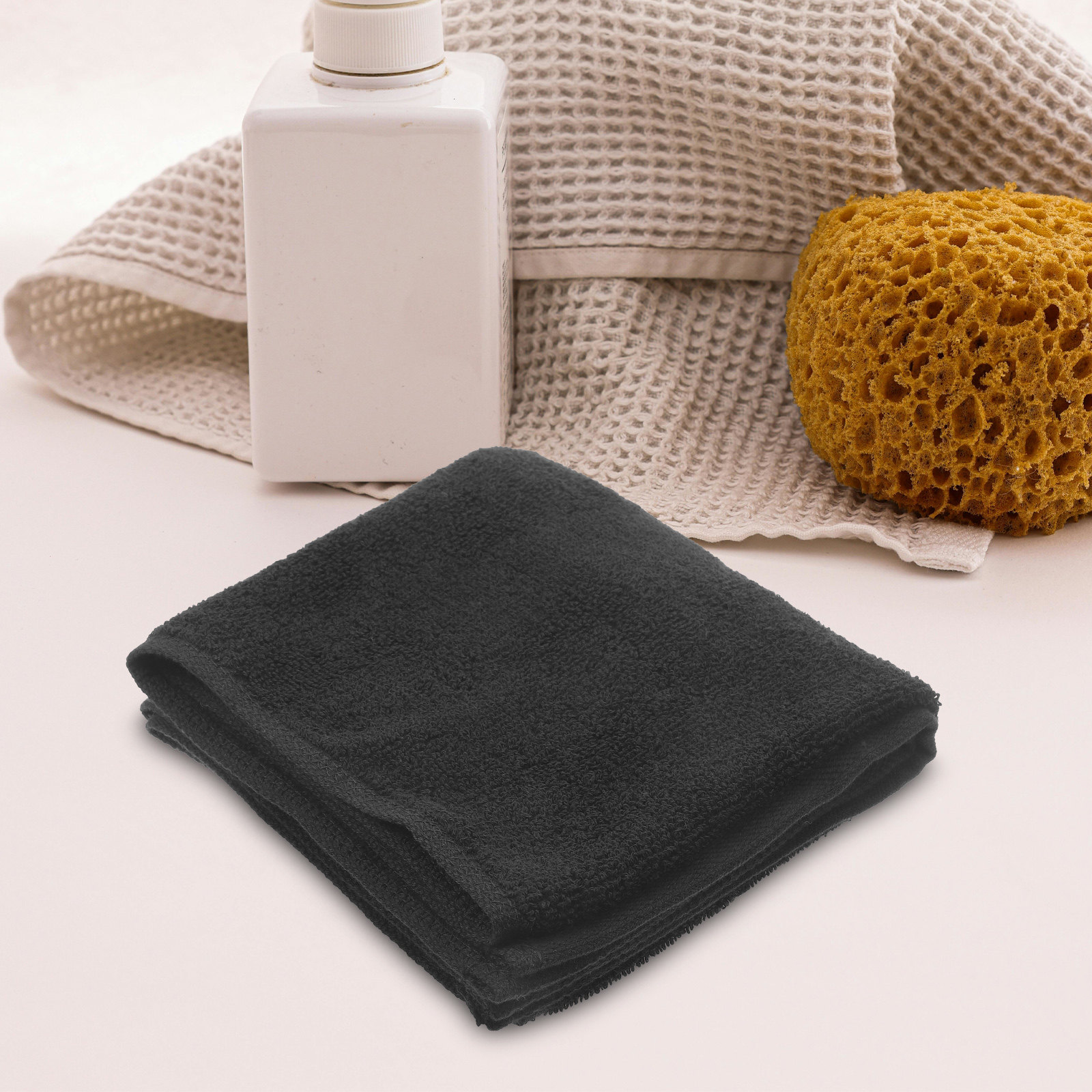 2Pcs Cotton Hair Towel Black A - огляд і ціна Home Textiles In Pakistan