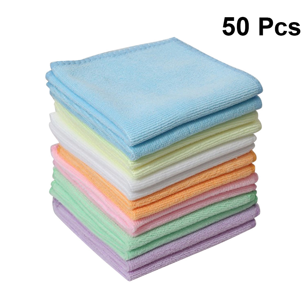50Pcs Microfiber Face Towel Sq - огляд і ціна Home Textiles Towel Set